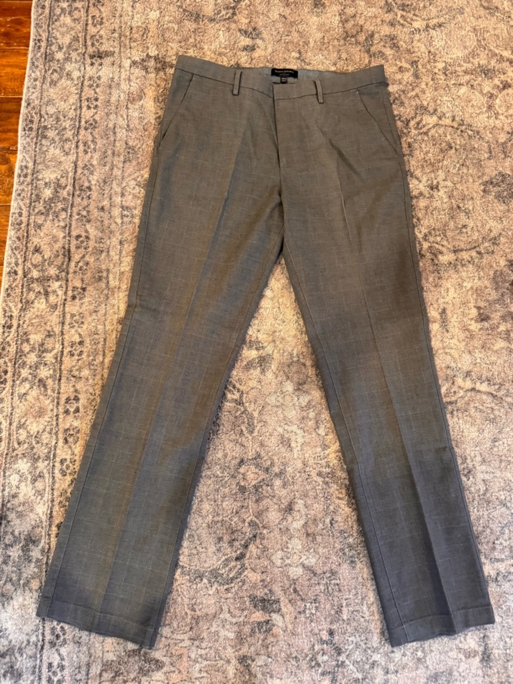 Banana Republic Gray Micro-Check Kentfield Pants